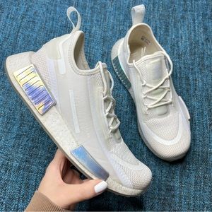 Adidas NMD R1 Spectoo Sneakers in White Iridescent Glitter Women's 7.5 Shoes